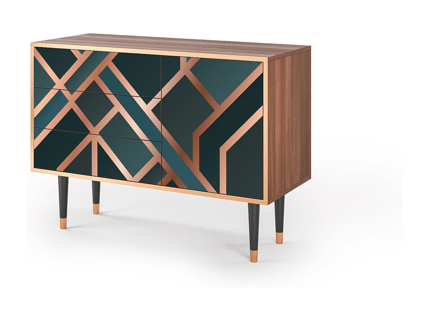 Kredens - 115х84х41 cm - S3 - Bronze Crossroad, Orzech