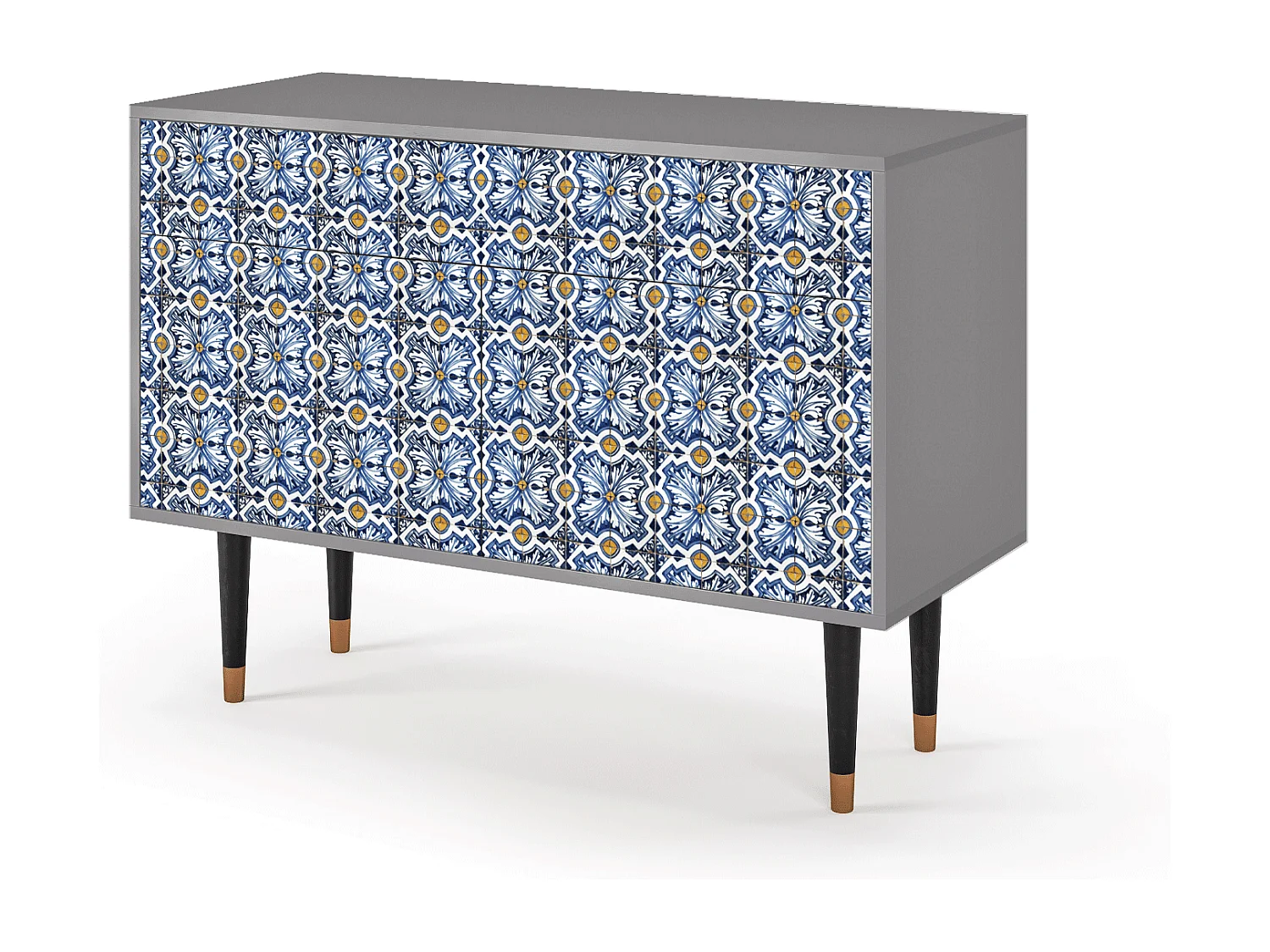 Kredens - 115x85x48 cm - BS4 - Lovely Cornflowers, Szary