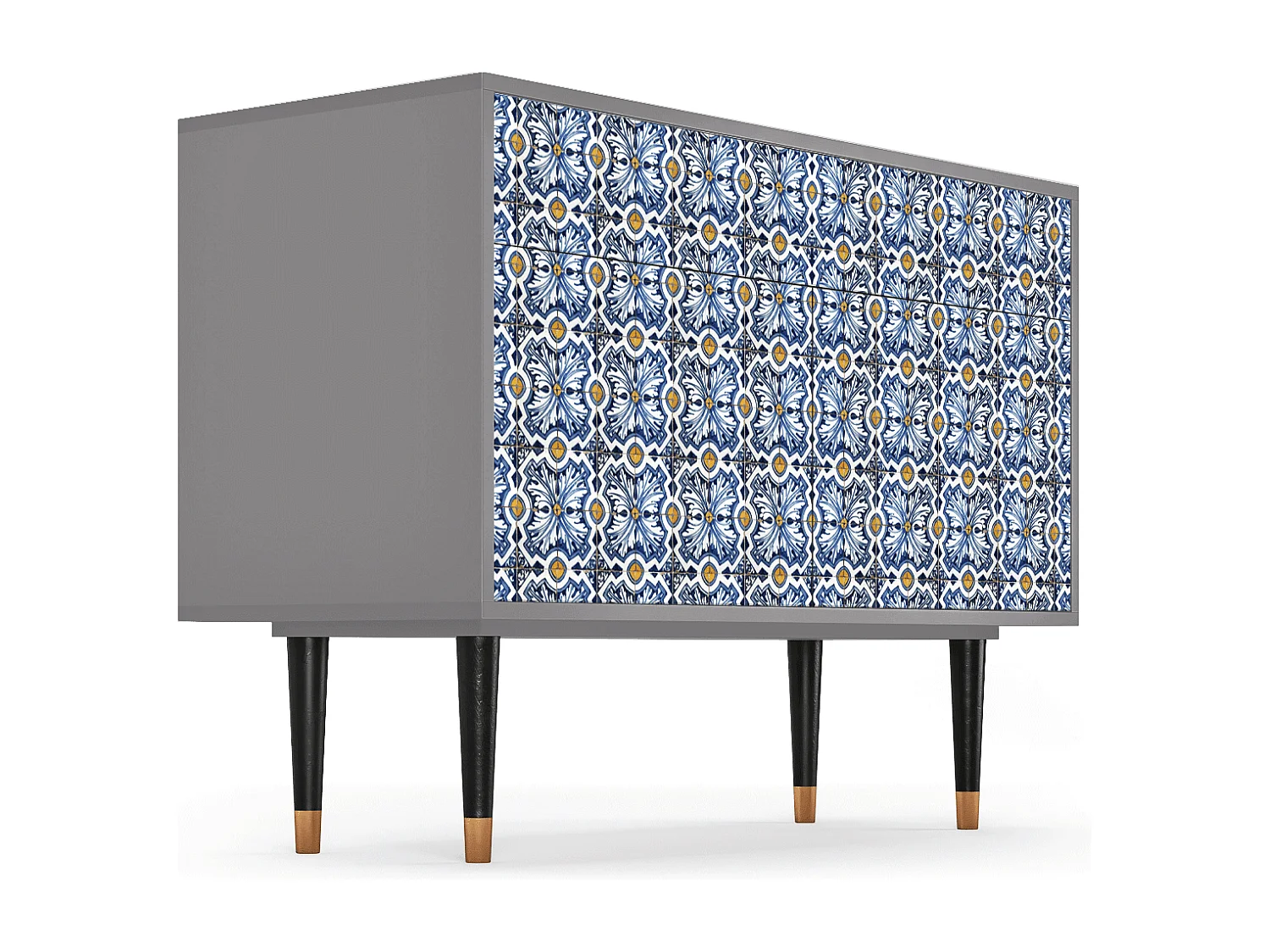 Kredens - 115x85x48 cm - BS4 - Lovely Cornflowers, Szary