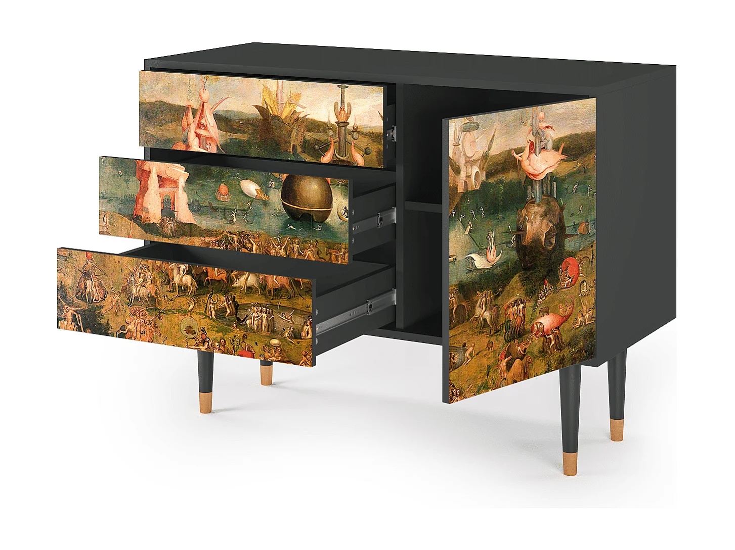 Kredens - 115х84х41 cm - S3 - Garden of Delights , Antracyt