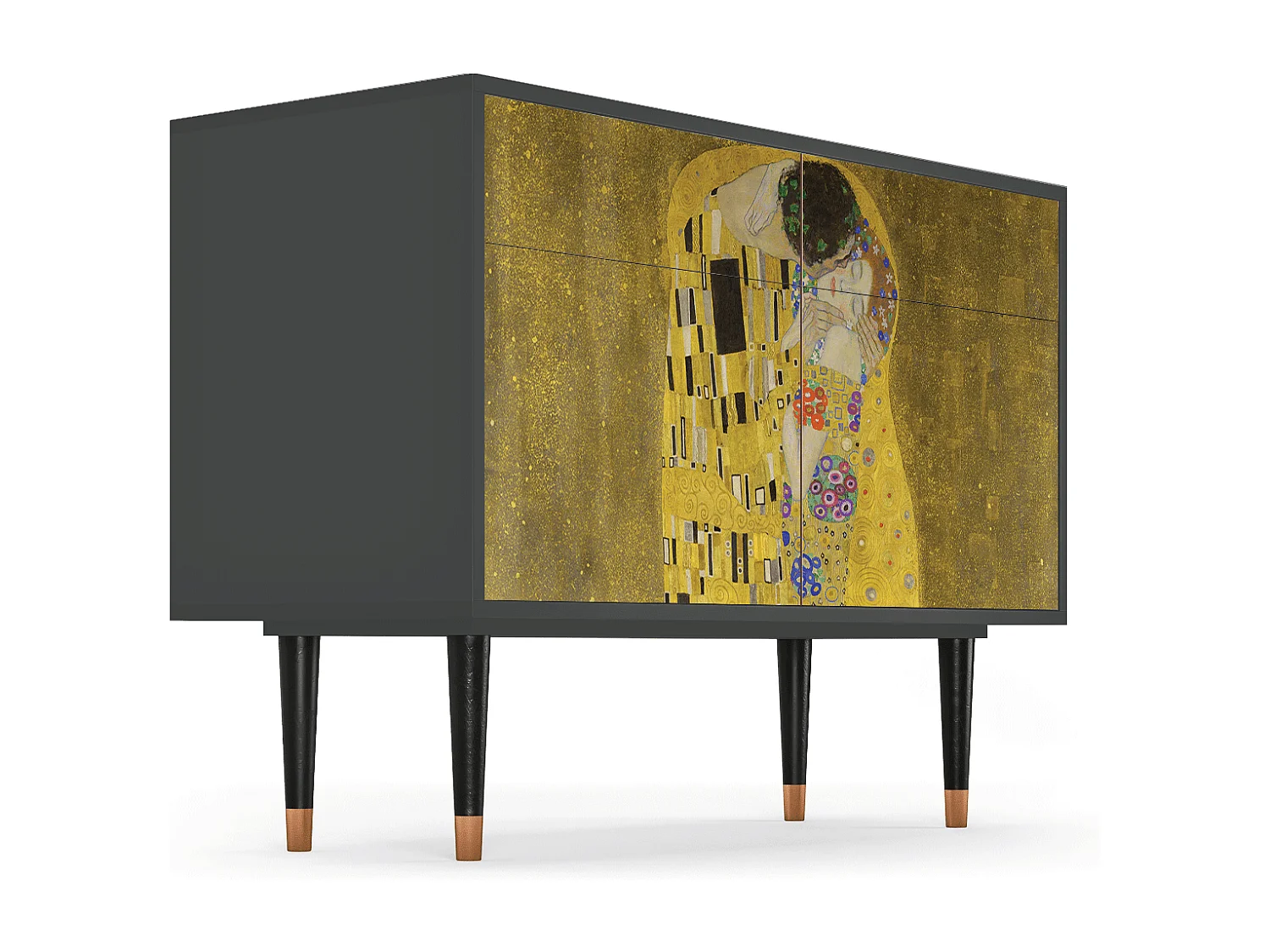 Kredens - 115x85x48 cm - BS4 - The Kiss by Klimt , Antracyt