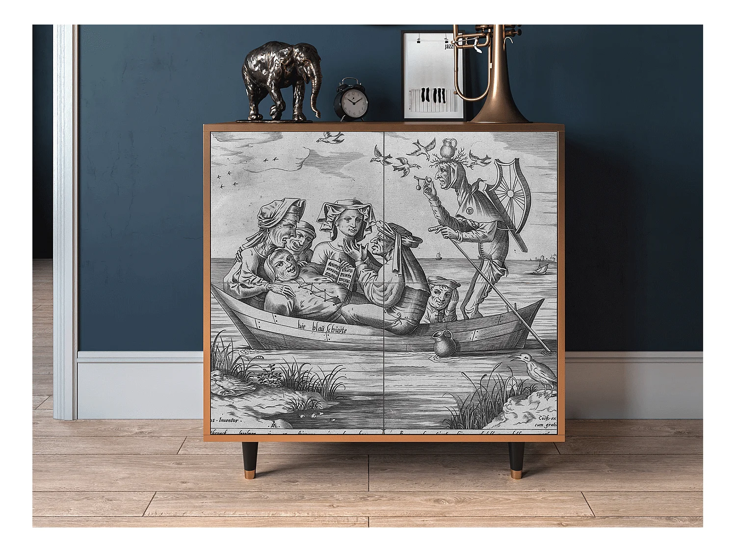 Kredens - 94x96x48 cm - BS3 - Blau Schuyte, Orzech