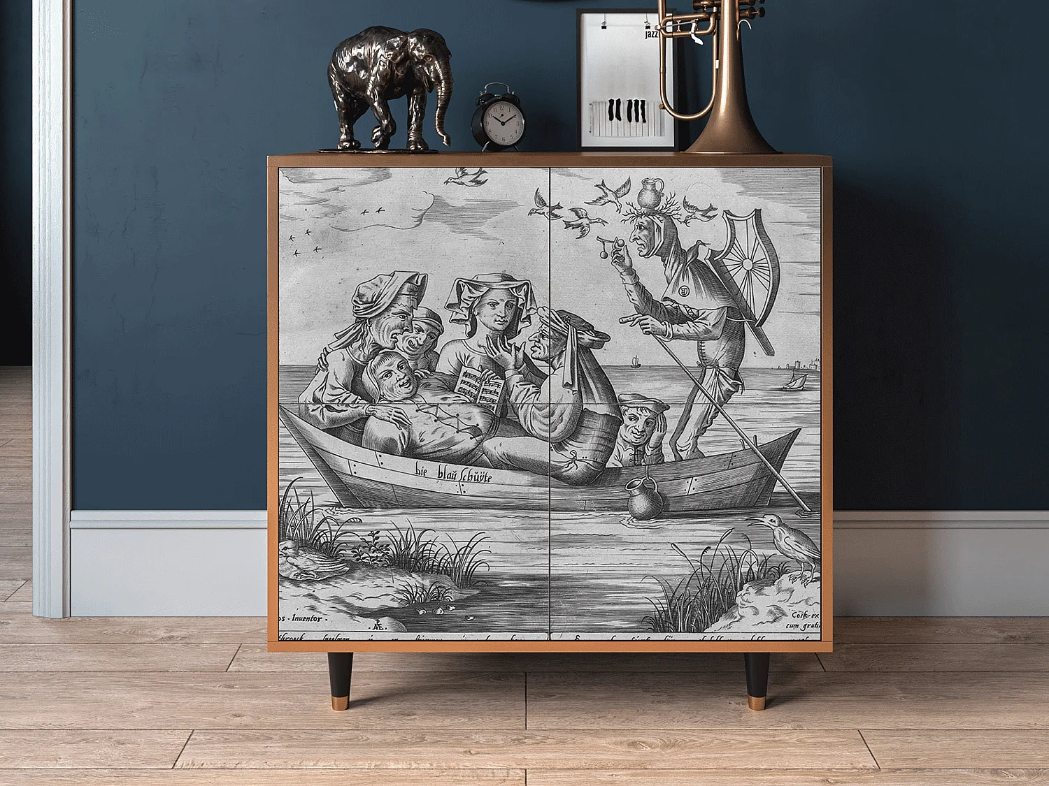 Buffet - 94x96x48 cm - BS3 - Blau Schuyte, Noyer