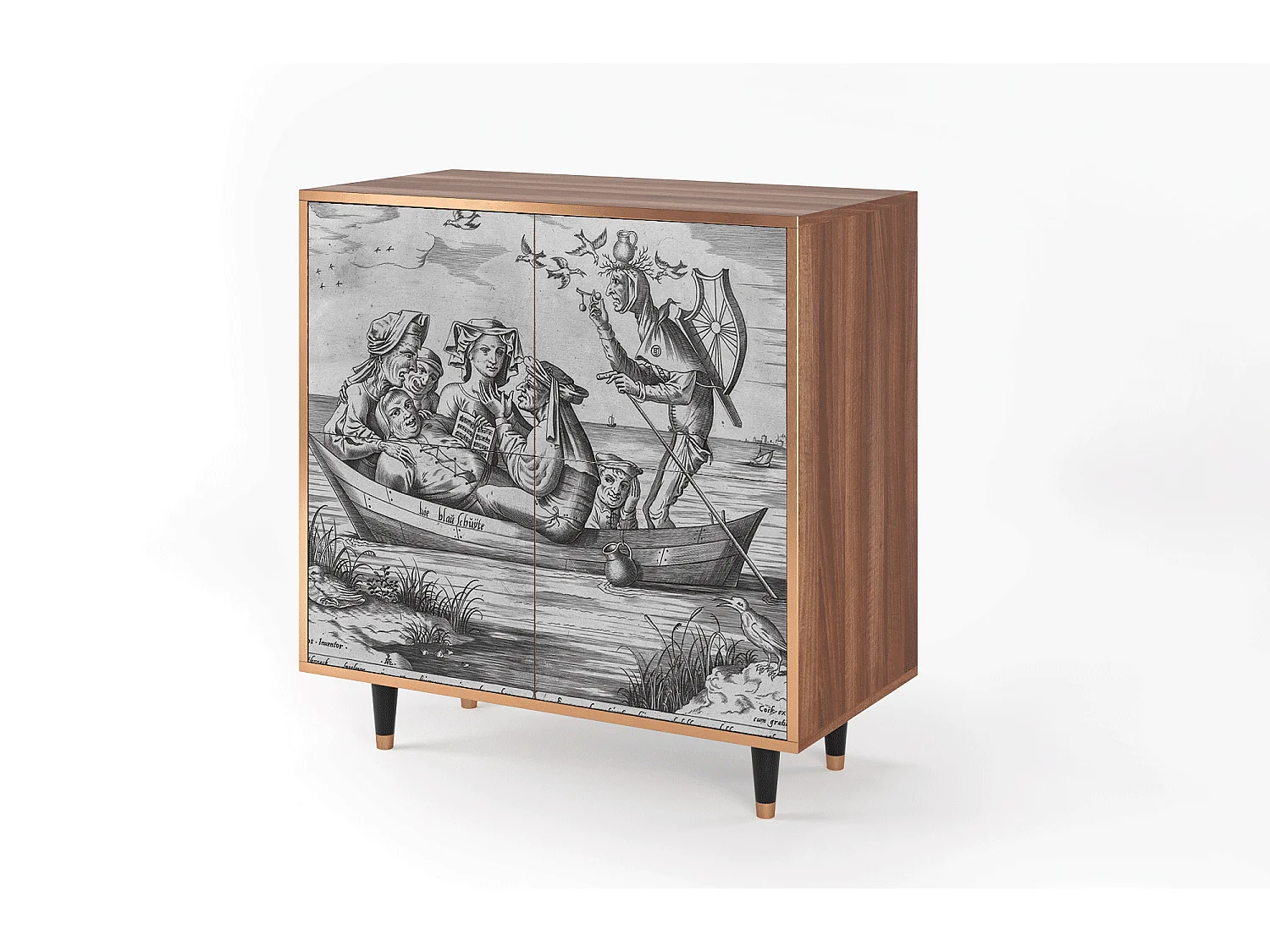 Buffet - 94x96x48 cm - BS3 - Blau Schuyte, Noyer