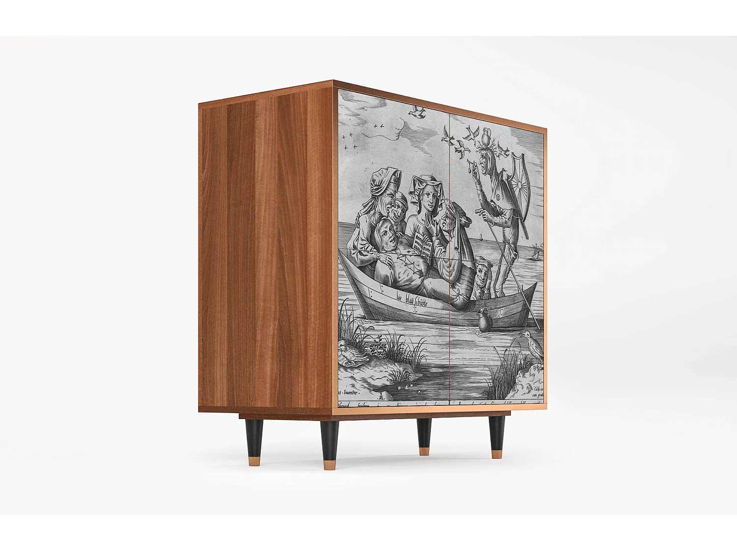 Buffet - 94x96x48 cm - BS3 - Blau Schuyte, Noyer