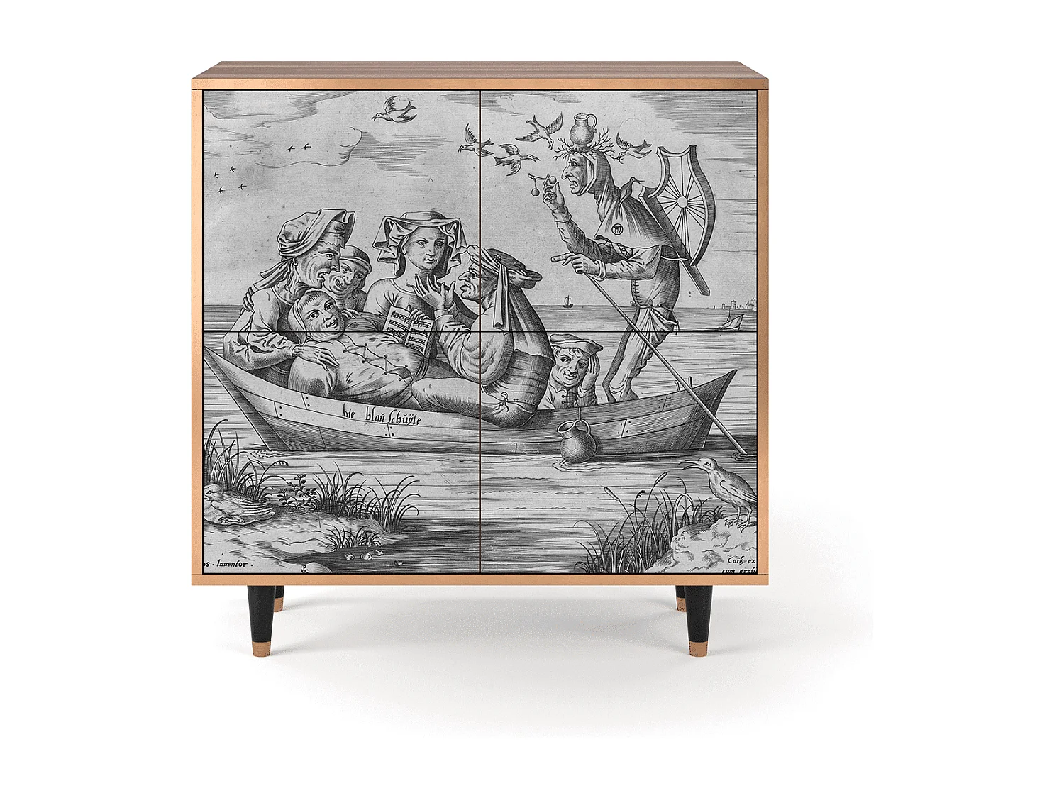 Credenza - 94x96x48 cm - BS3 - Blau Schuyte, Noce