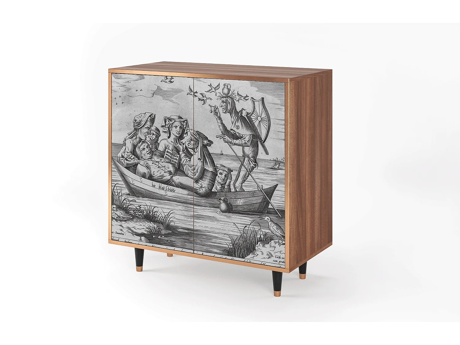 Credenza - 94x96x48 cm - BS3 - Blau Schuyte, Noce