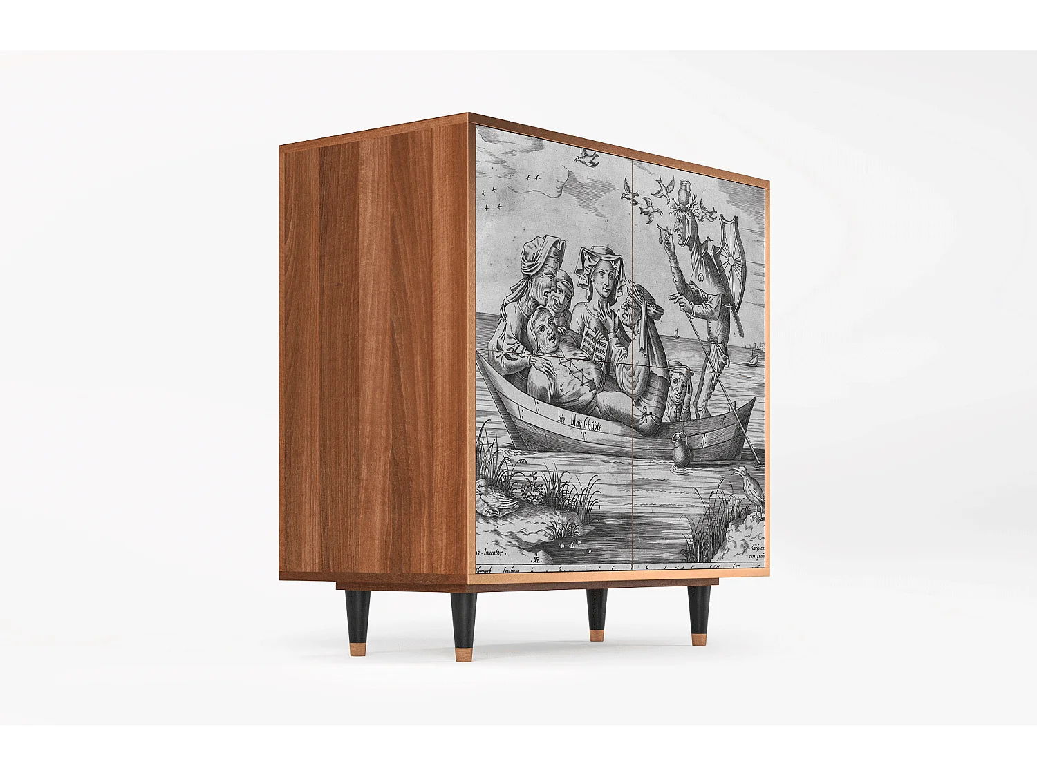 Credenza - 94x96x48 cm - BS3 - Blau Schuyte, Noce