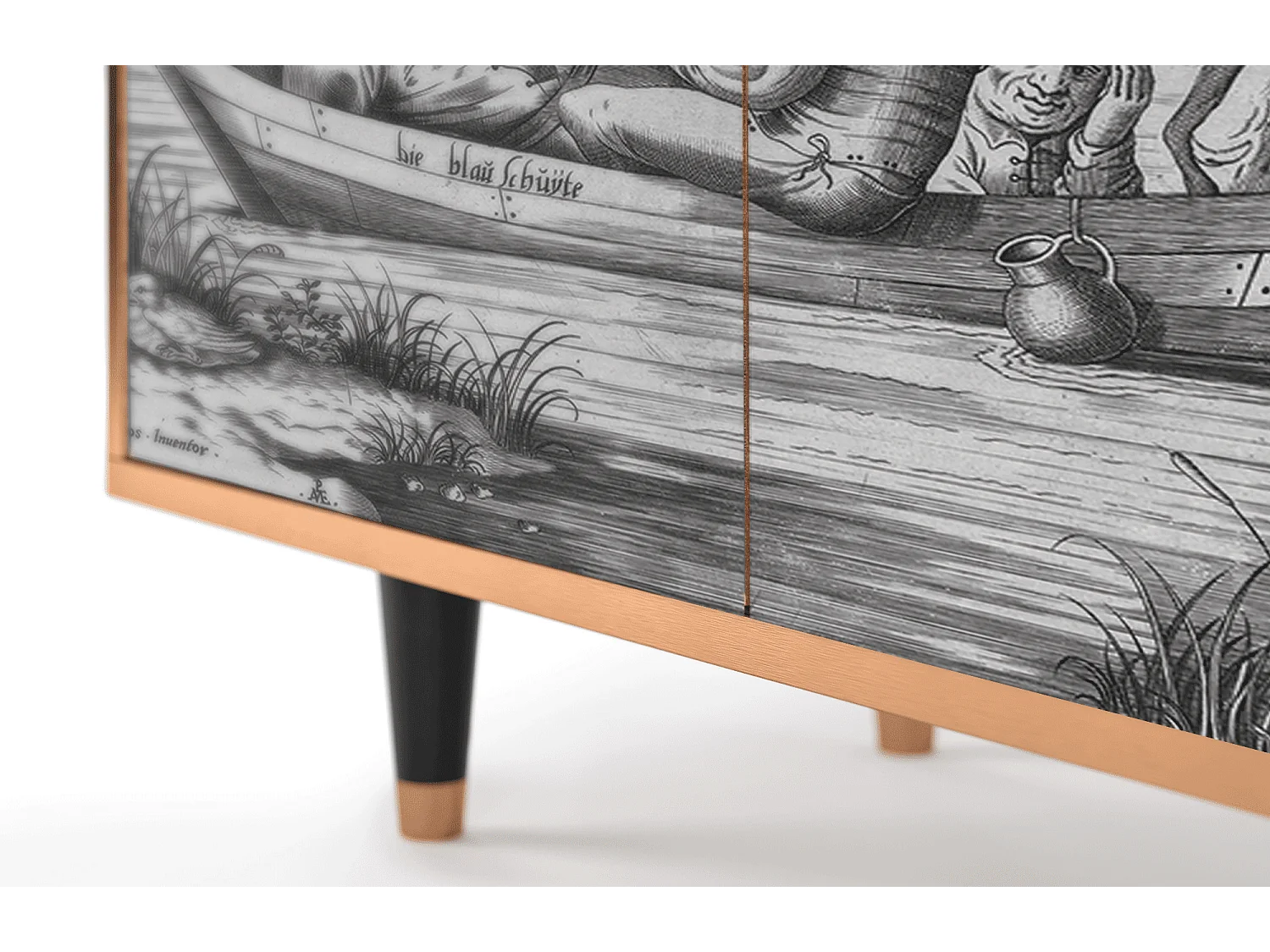 Credenza - 94x96x48 cm - BS3 - Blau Schuyte, Noce