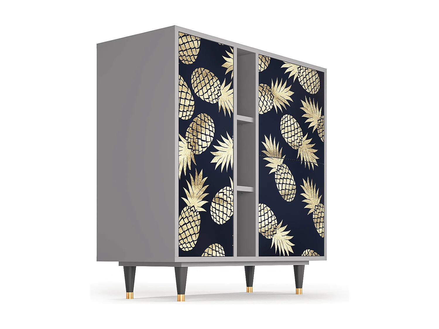 Kredens - 94х96х41 cm - BS5 - Sunny Pineaple, Szary