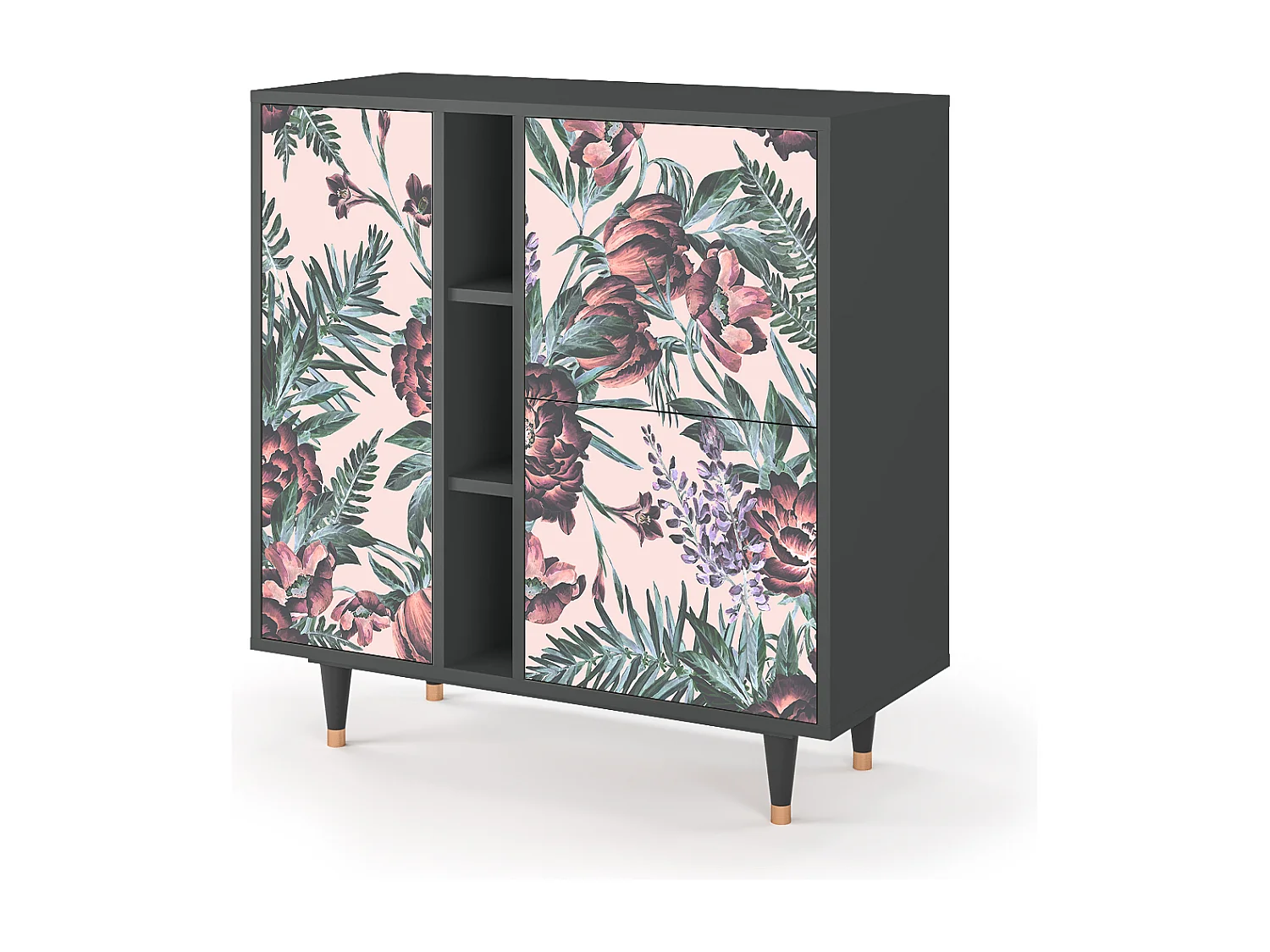 Buffet - 94х96х41 cm - BS5 - Peach Peonies, Anthracite