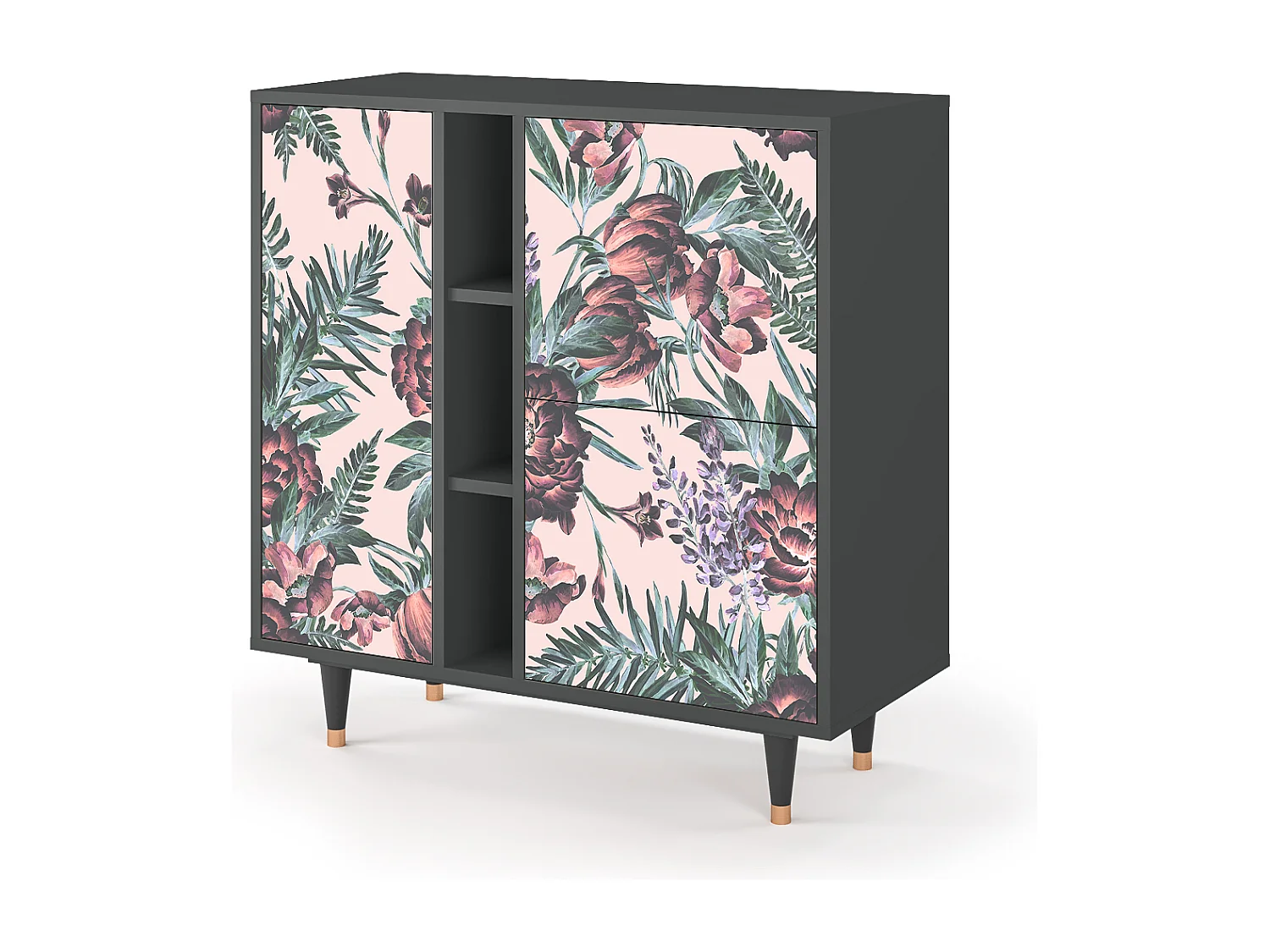 Buffet - 94х96х41 cm - BS5 - Peach Peonies, Anthracite