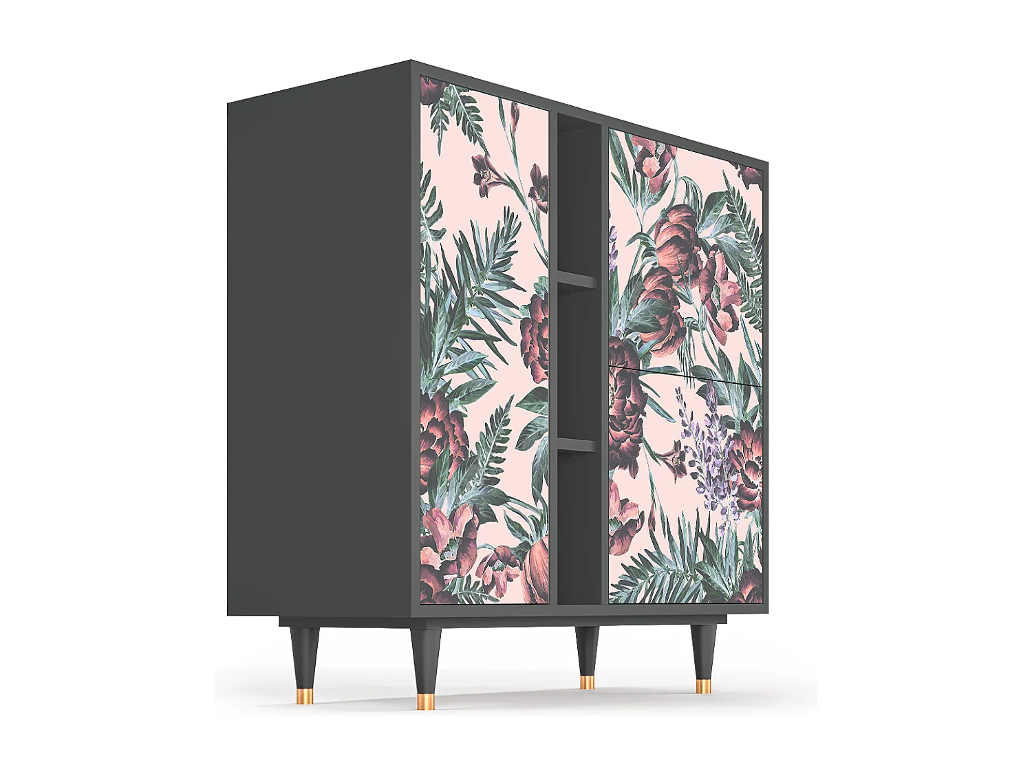 Buffet - 94х96х41 cm - BS5 - Peach Peonies, Anthracite