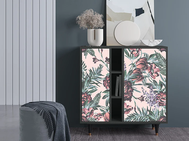 Buffet - 94х96х41 cm - BS5 - Peach Peonies, Anthracite