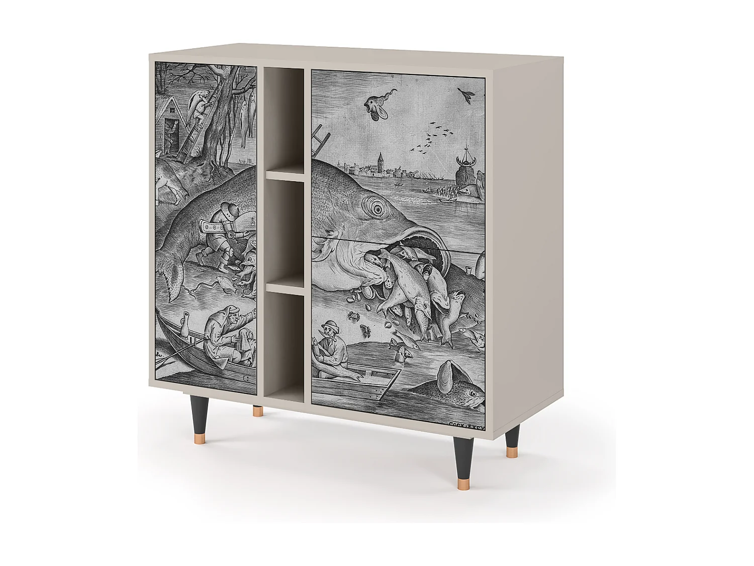 Aparador - 94х96х41 cm - BS5 - Big Fish Eat Little, Areia