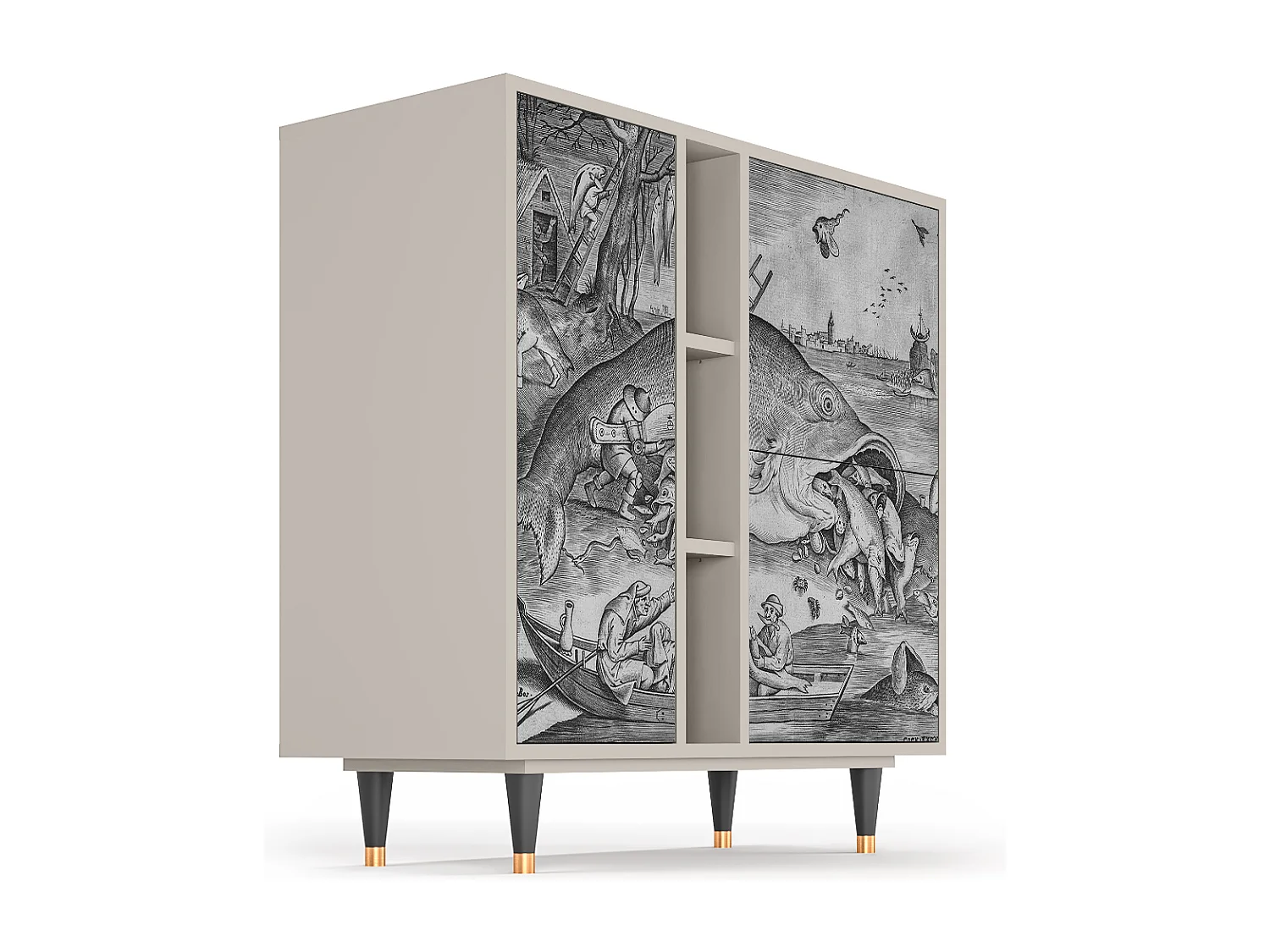 Aparador - 94х96х41 cm - BS5 - Big Fish Eat Little, Areia