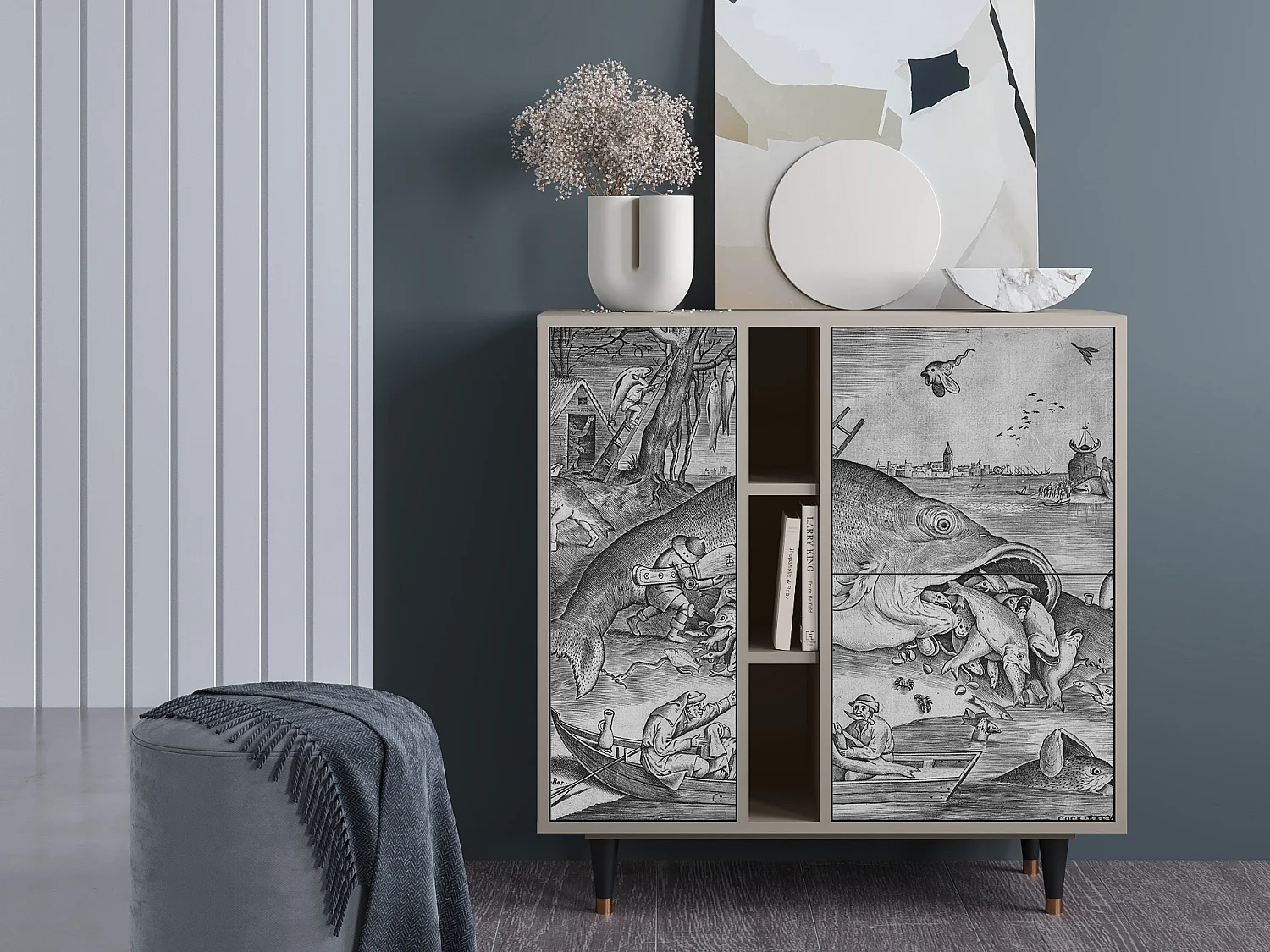 Kredens - 94х96х41 cm - BS5 - Big Fish Eat Little, Piaskowy