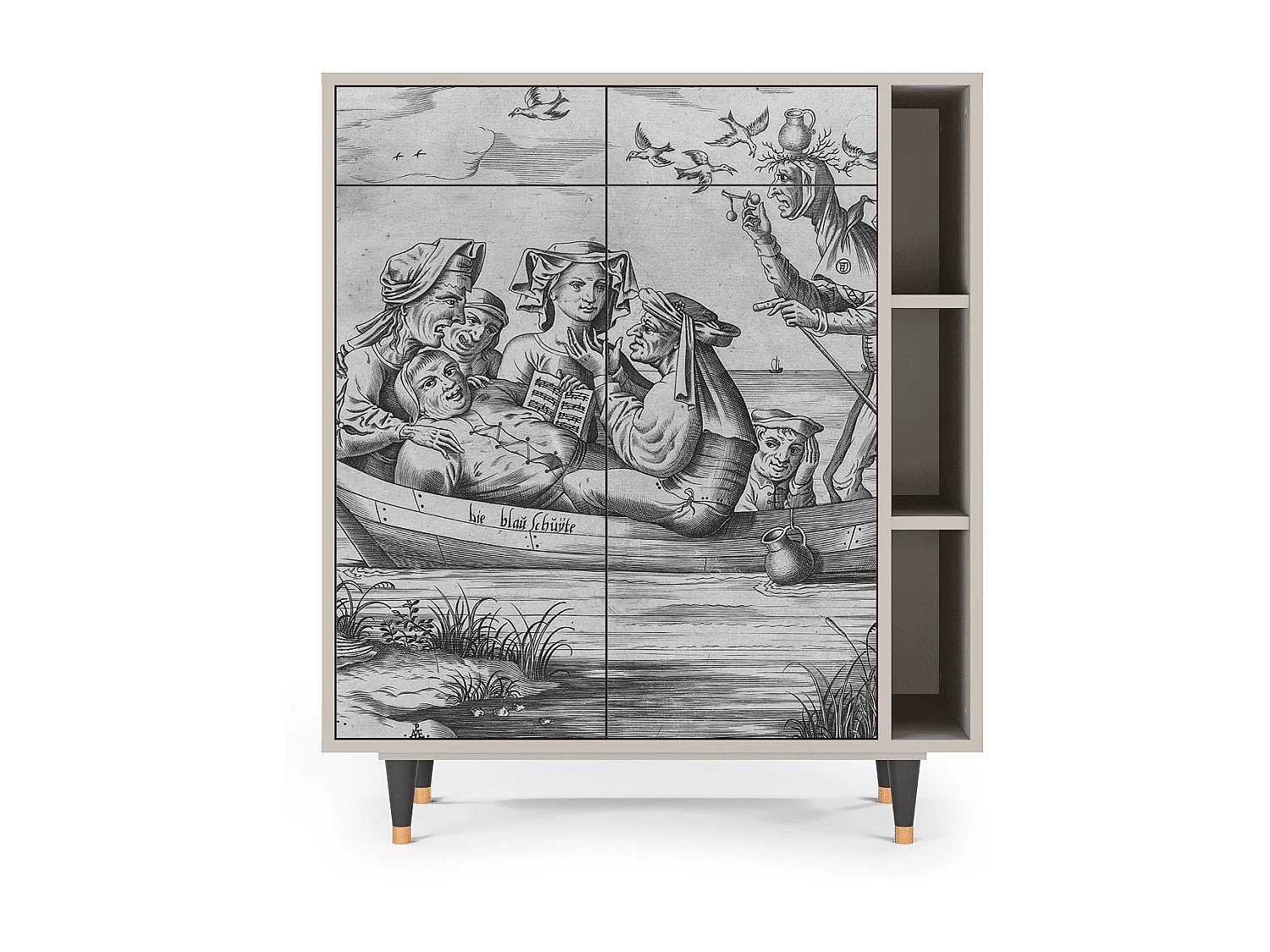 Kredens - 96х110х41 cm - BS6 - Blau Schuyte, Piaskowy