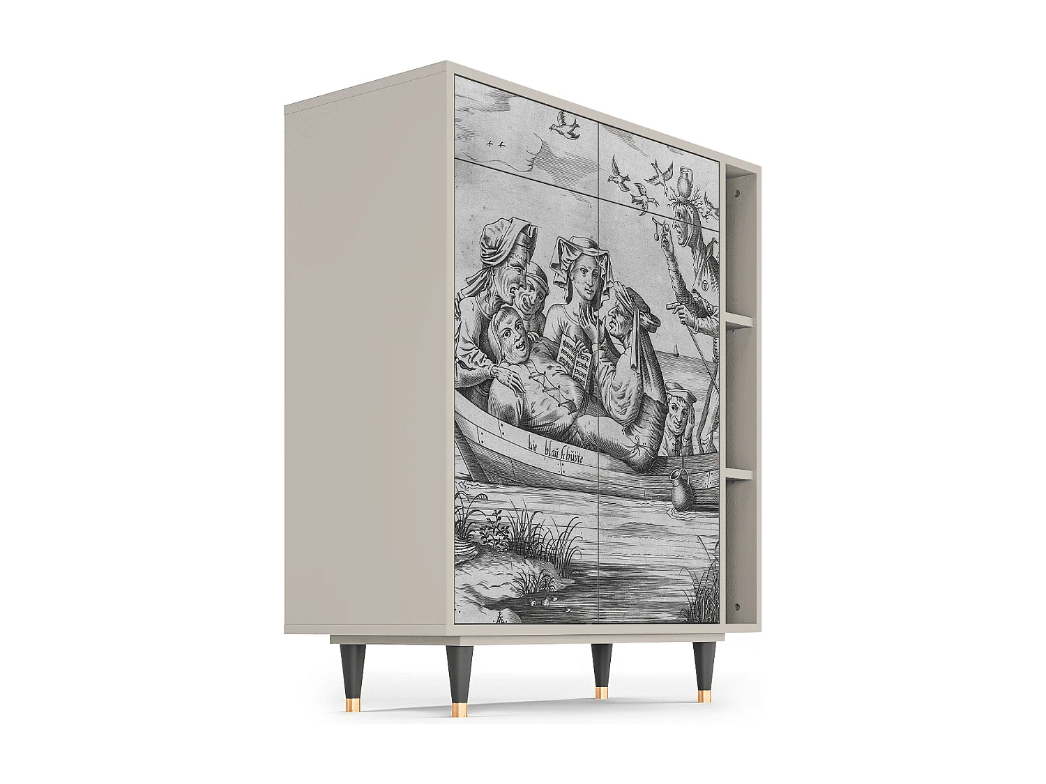 Kredens - 96х110х41 cm - BS6 - Blau Schuyte, Piaskowy