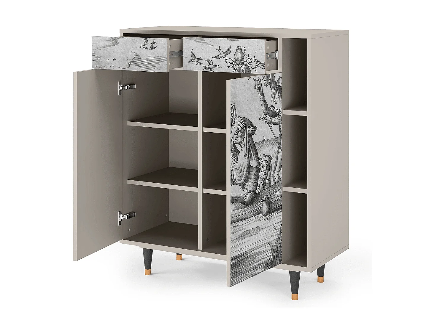 Kredens - 96х110х41 cm - BS6 - Blau Schuyte, Piaskowy