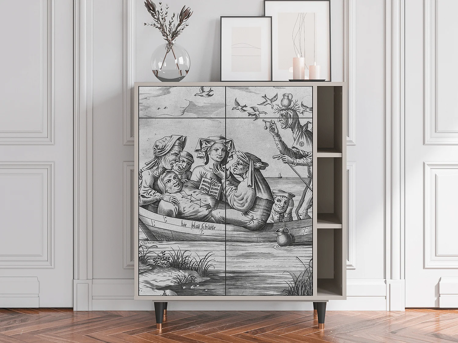 Kredens - 96х110х41 cm - BS6 - Blau Schuyte, Piaskowy