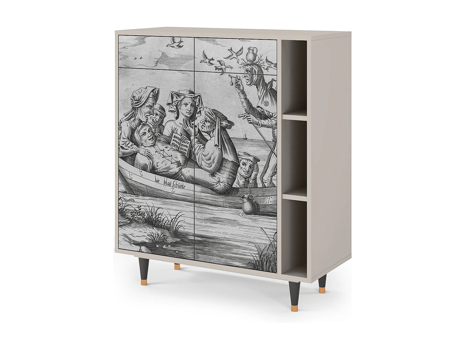 Kredens - 96х110х41 cm - BS6 - Blau Schuyte, Piaskowy