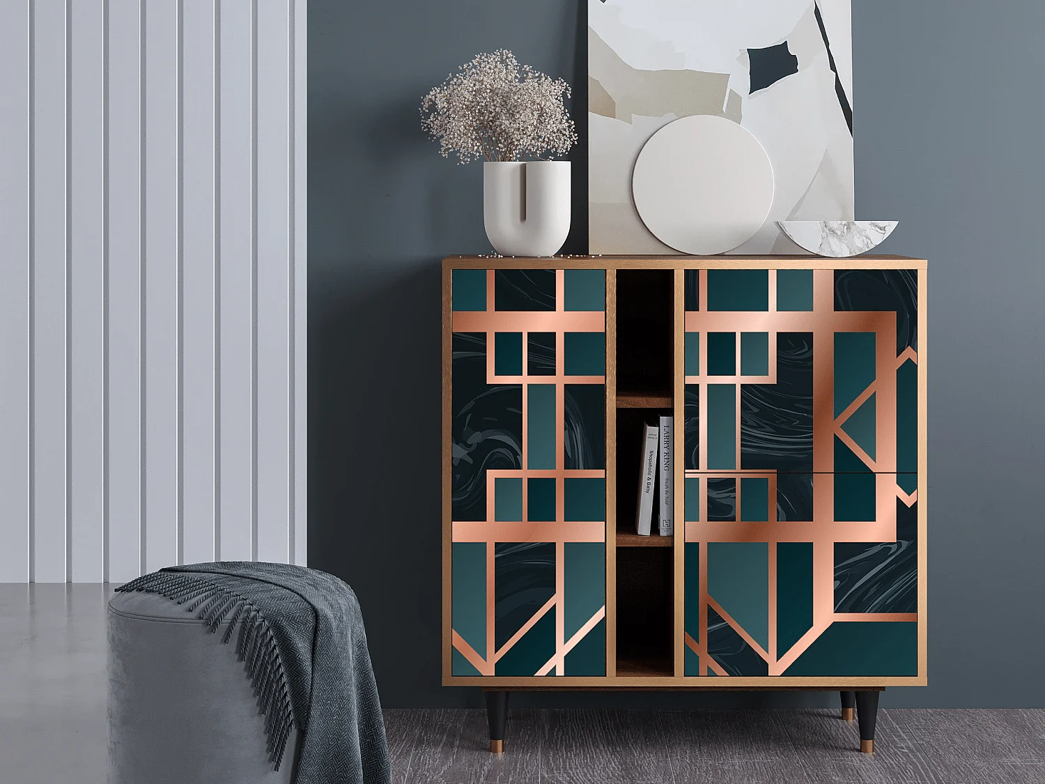 Aparador - 94х96х41 cm - BS5 - Emerald Metro, Nogueira