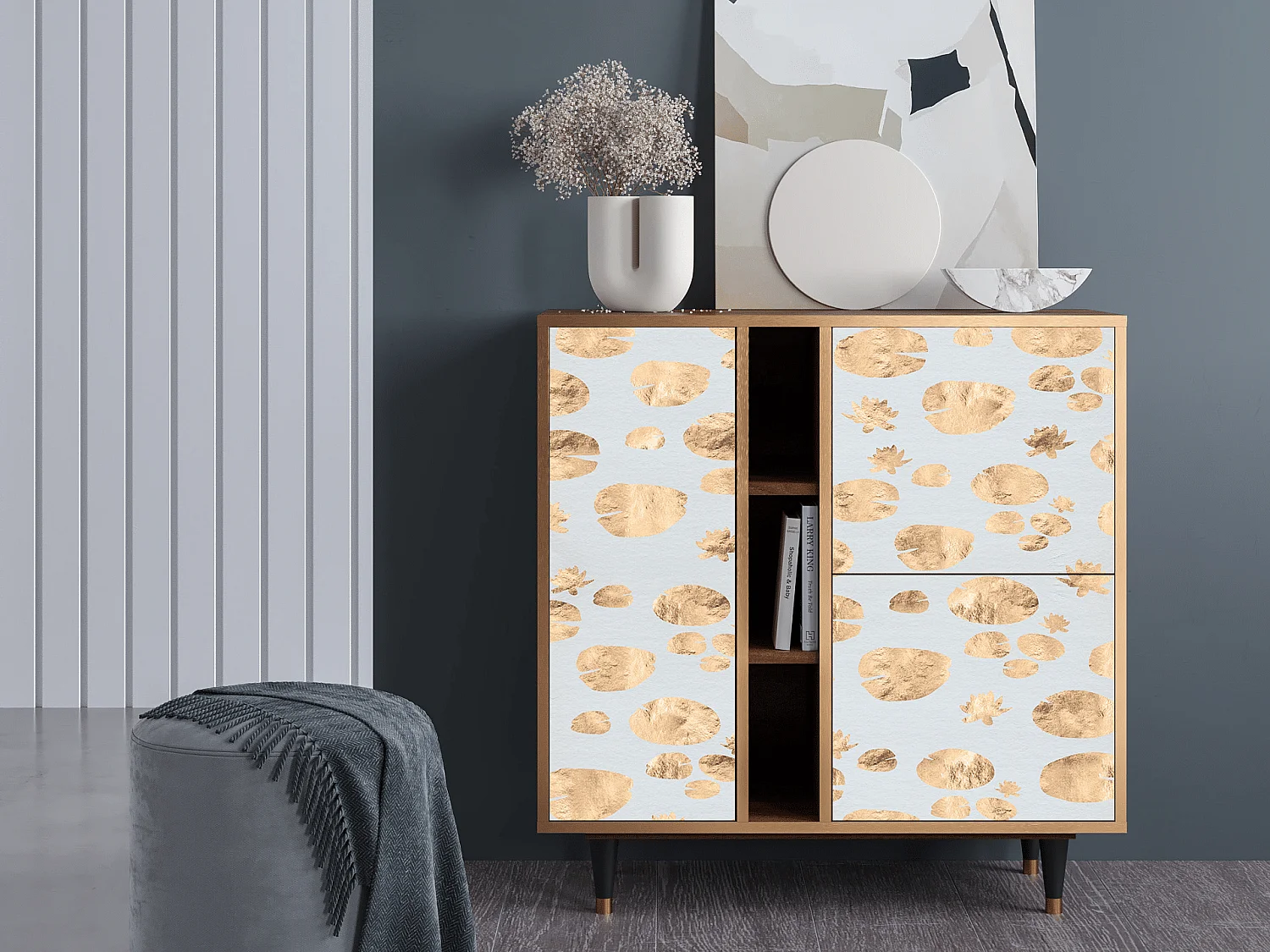 Sideboard - 94х96х41 cm - BS5 - Blue Giraffe, Walnuss