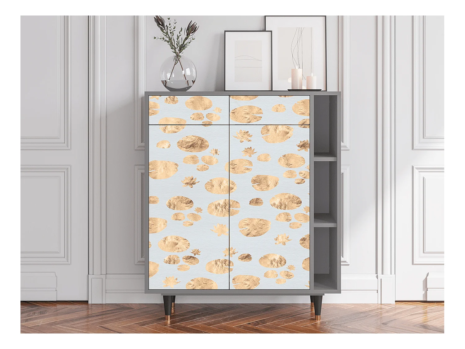 Kredens - 96х110х41 cm - BS6 - Blue Giraffe, Szary