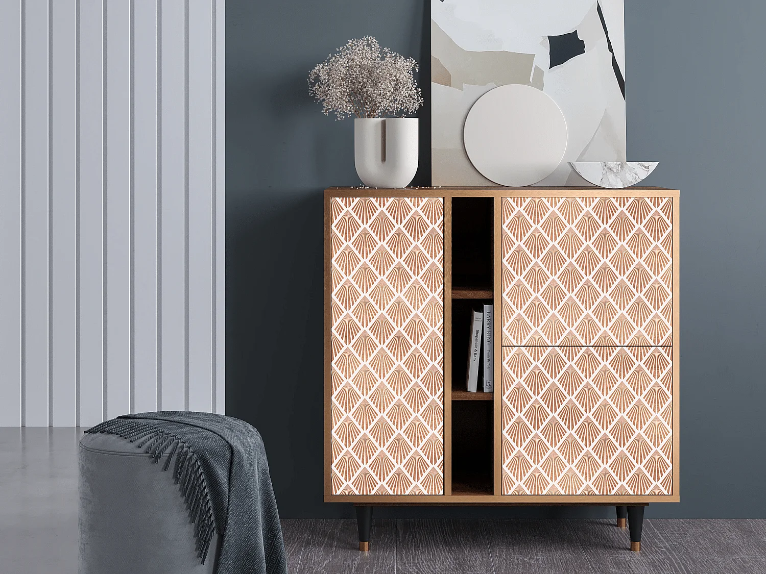 Sideboard - 94х96х41 cm - BS5 - Pastel Sunrise, Walnuss