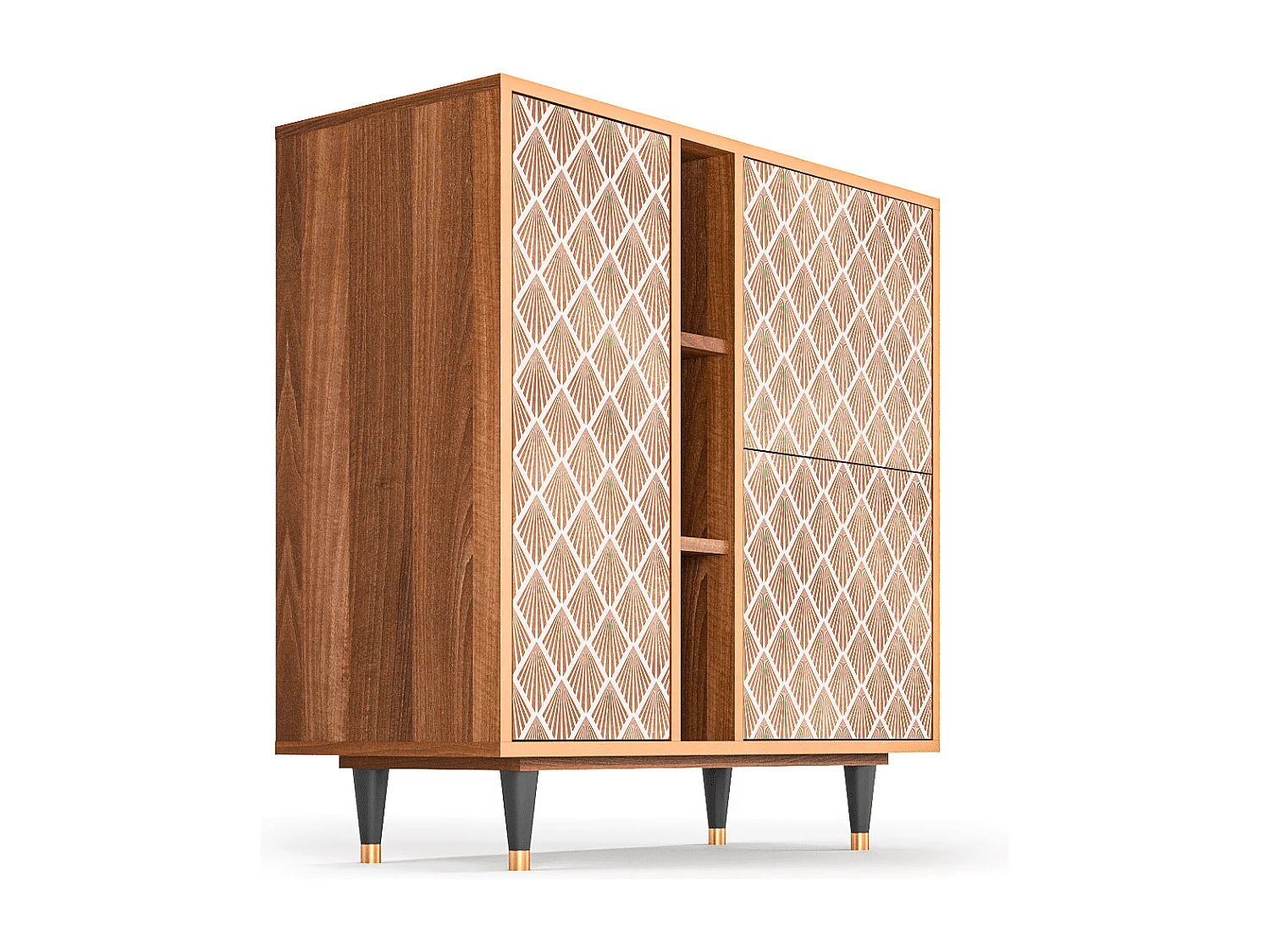 Sideboard - 94х96х41 cm - BS5 - Pastel Sunrise, Walnuss