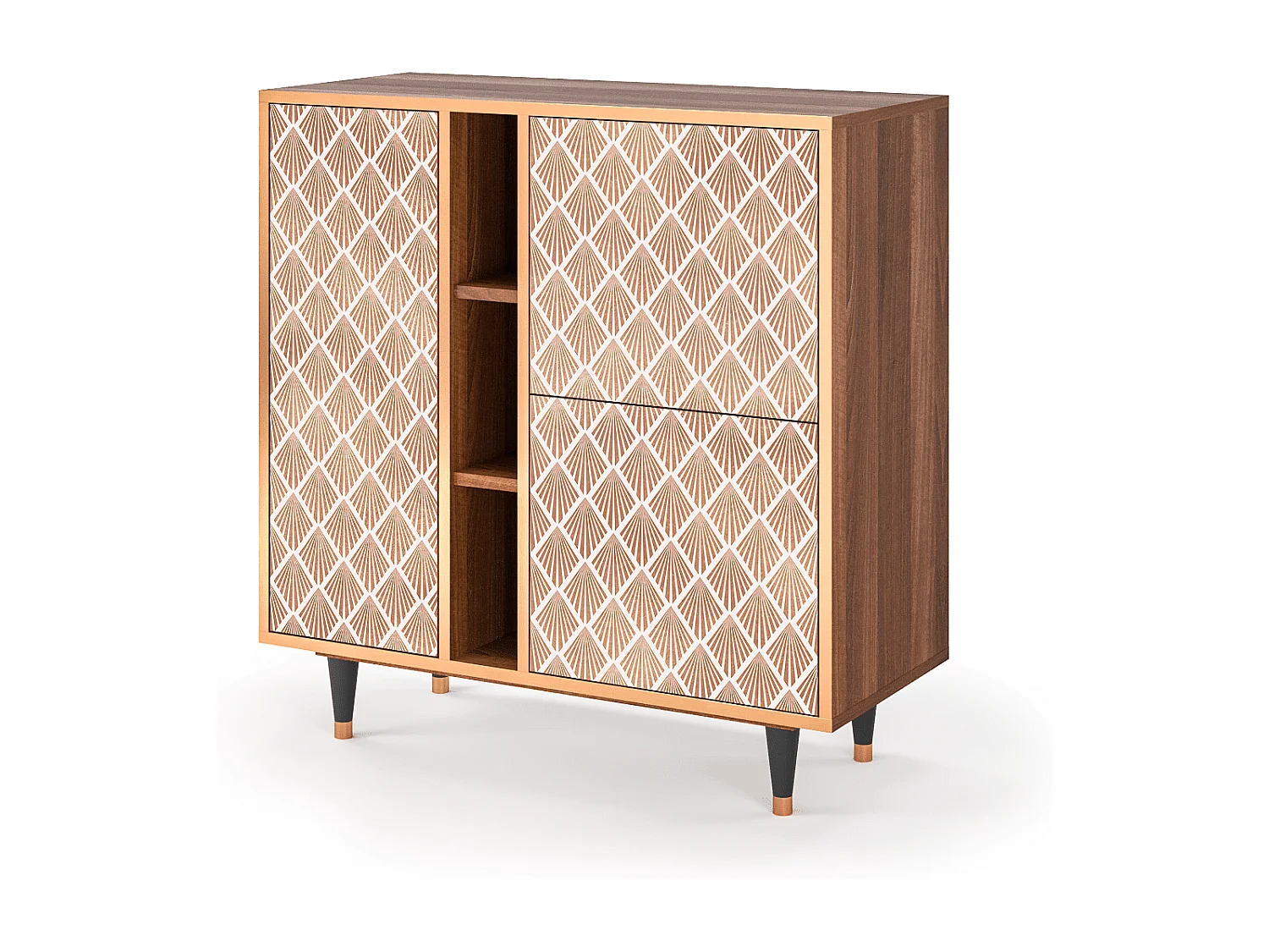 Dressoir - 94х96х41 cm - BS5 - Pastel Sunrise, Walnoot