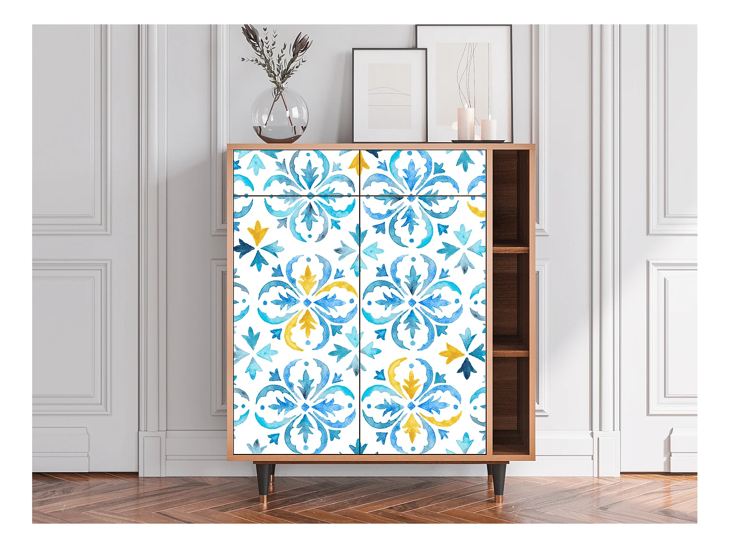 Kredens - 96х110х41 cm - BS6 - Lisbon Flover, Orzech