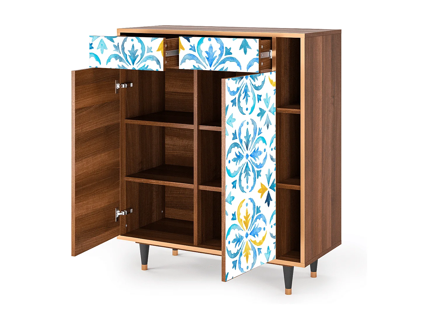 Kredens - 96х110х41 cm - BS6 - Lisbon Flover, Orzech