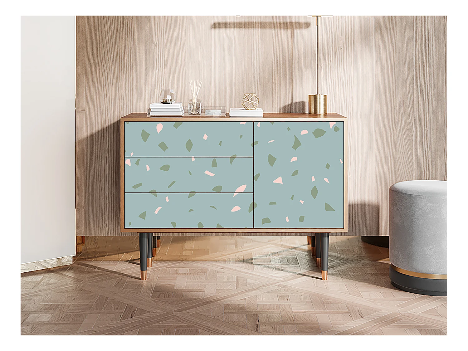 Buffet - 115х84х41 cm - S3 - Blue Drops, Noyer