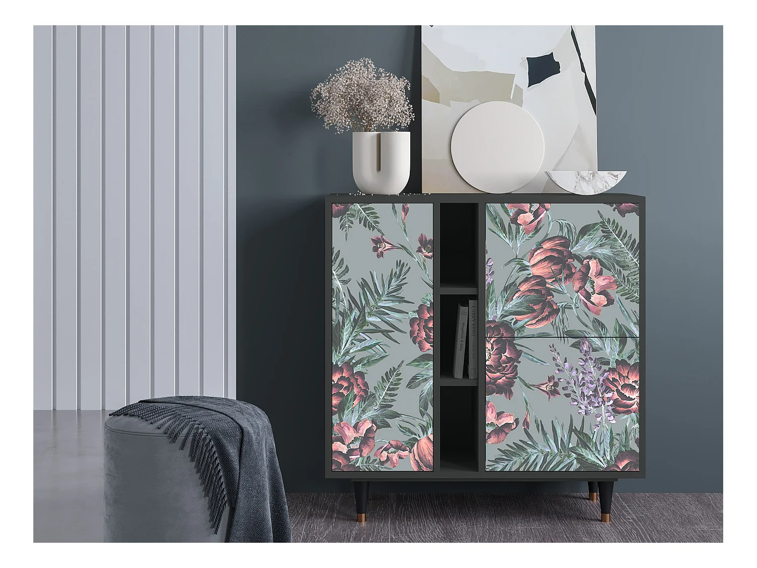 Buffet - 94х96х41 cm - BS5 - Light Peonies, Anthracite