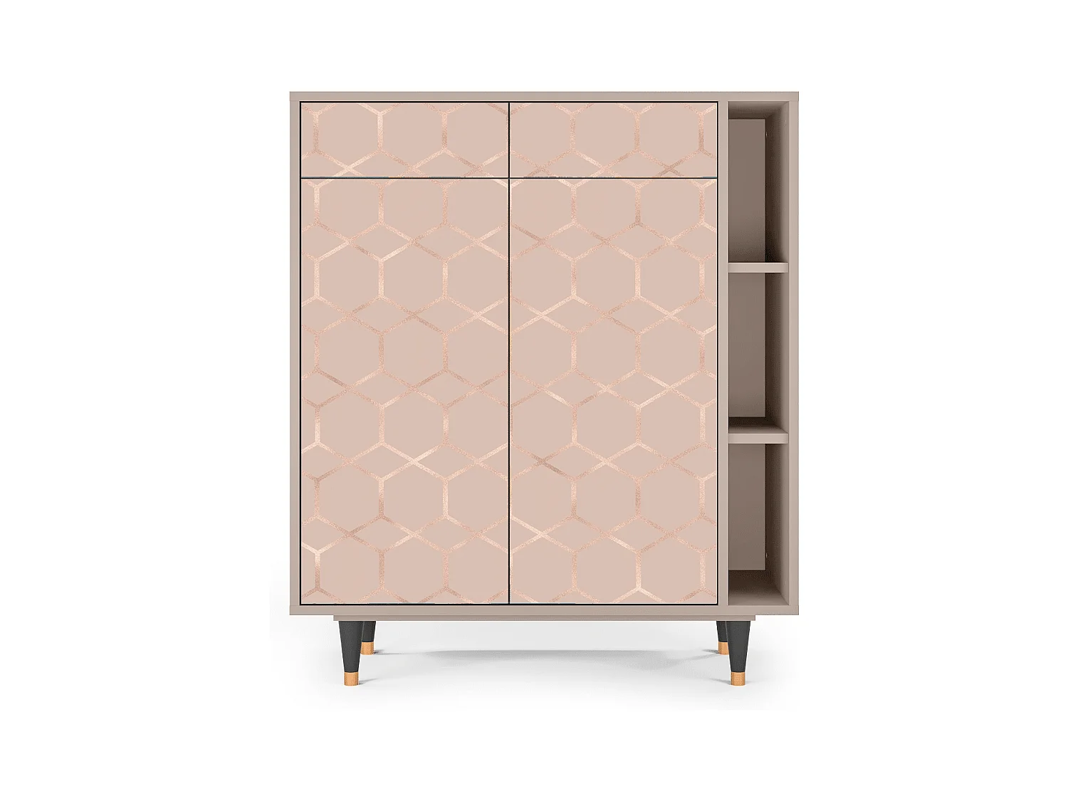 Kredens - 96х110х41 cm - BS6 - Rose Honeycomb, Latte