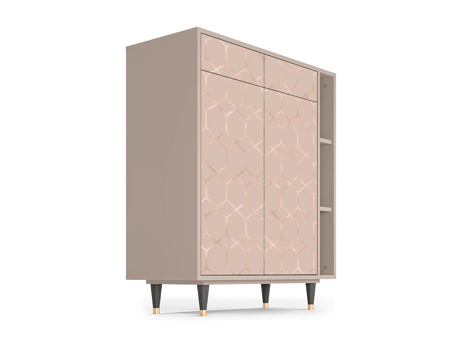 Kredens - 96х110х41 cm - BS6 - Rose Honeycomb, Latte