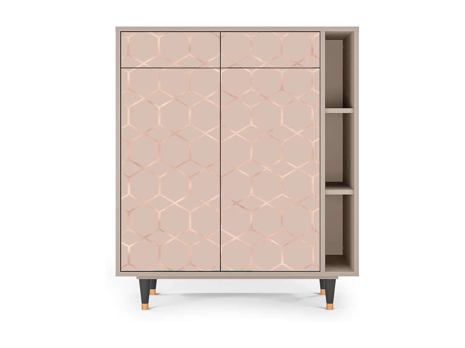 Kredens - 96х110х41 cm - BS6 - Rose Honeycomb, Latte