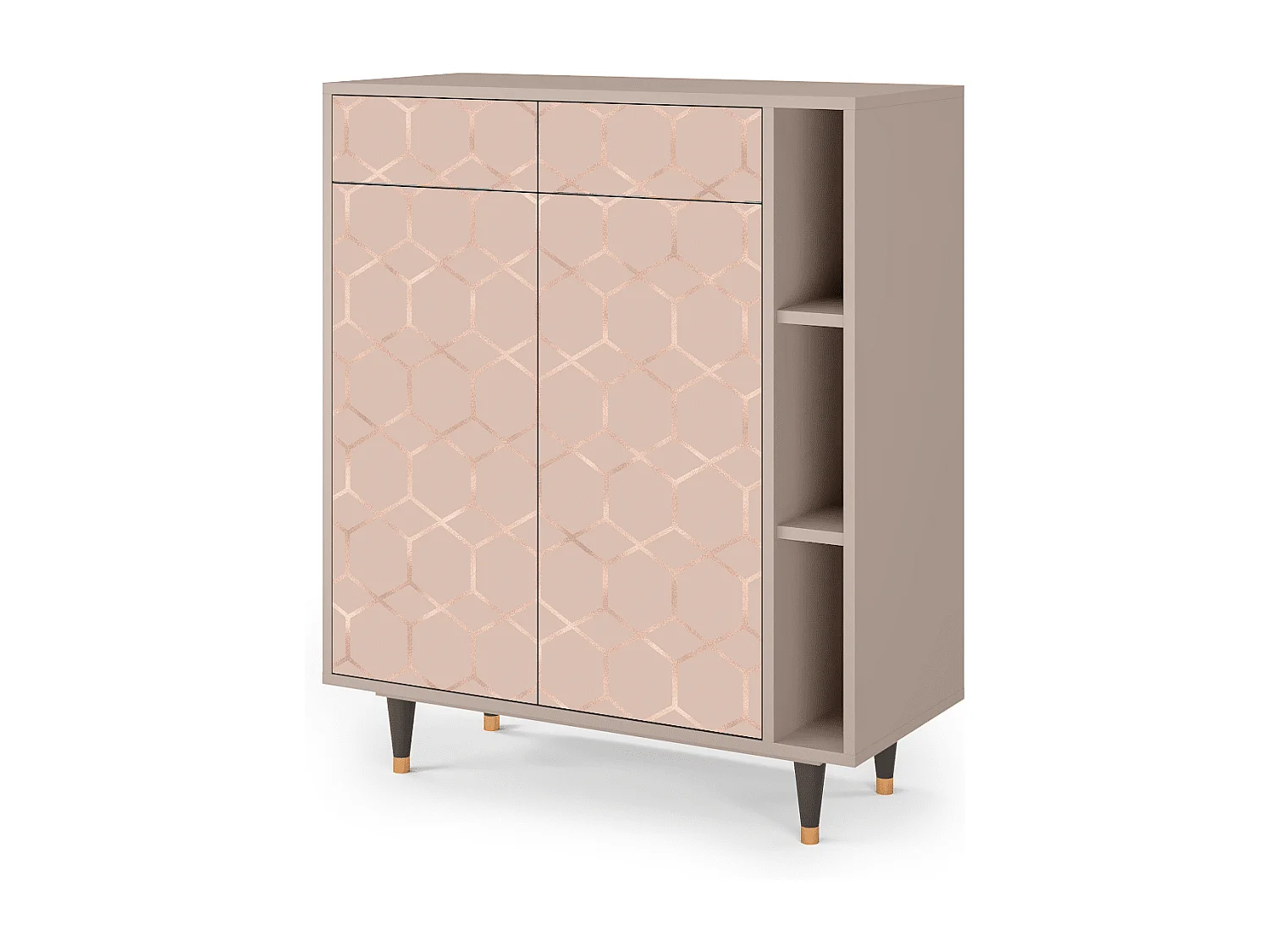 Kredens - 96х110х41 cm - BS6 - Rose Honeycomb, Latte