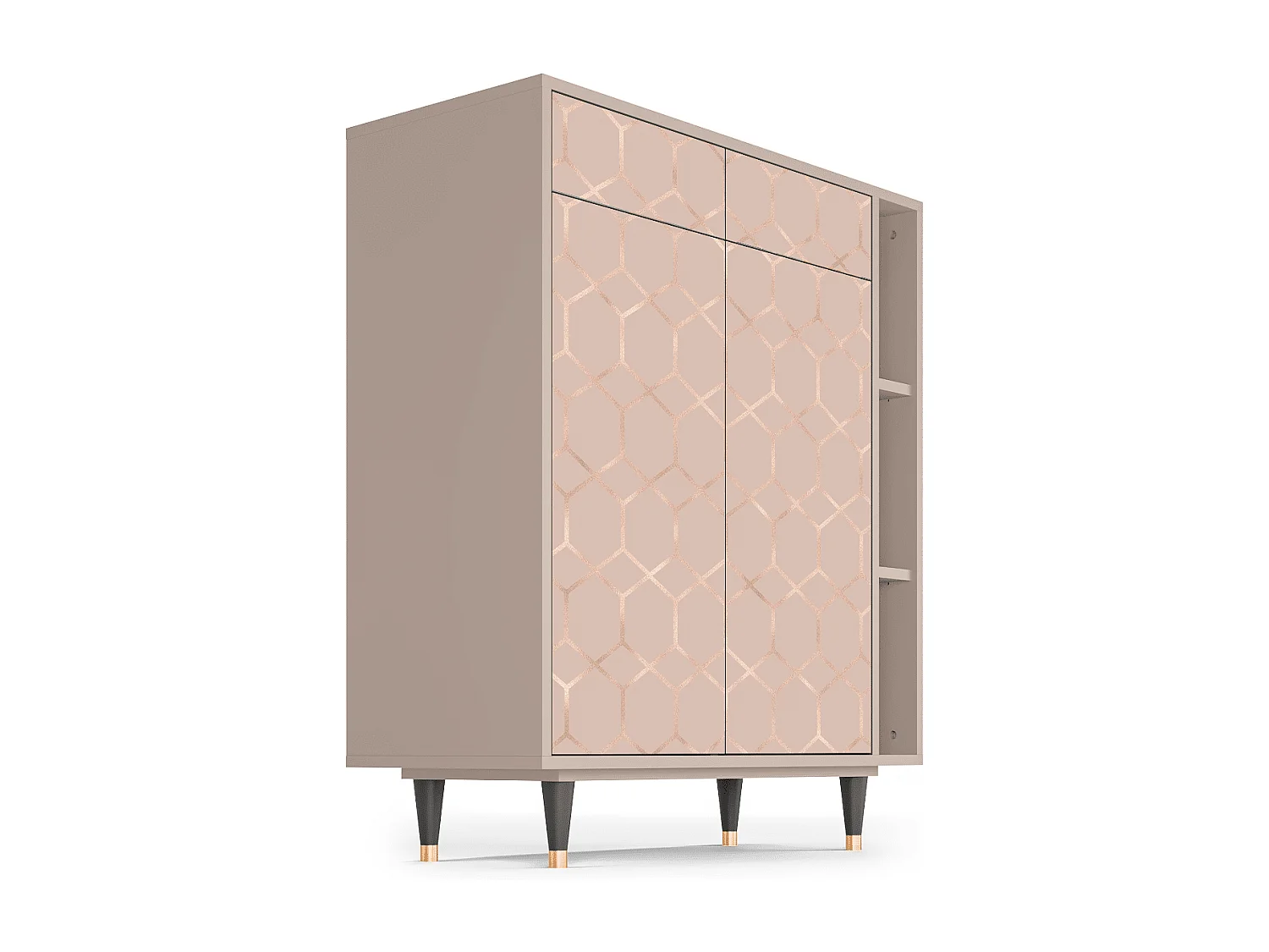 Kredens - 96х110х41 cm - BS6 - Rose Honeycomb, Latte