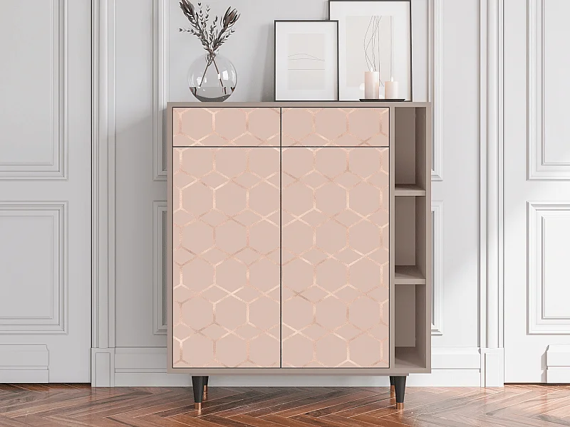 Kredens - 96х110х41 cm - BS6 - Rose Honeycomb, Latte