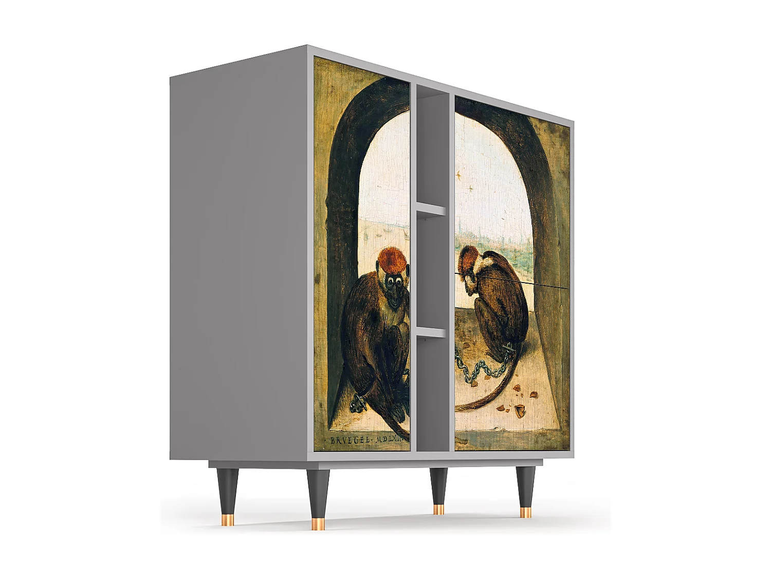 Kredens - 94х96х41 cm - BS5 - Two Monkeys, Szary