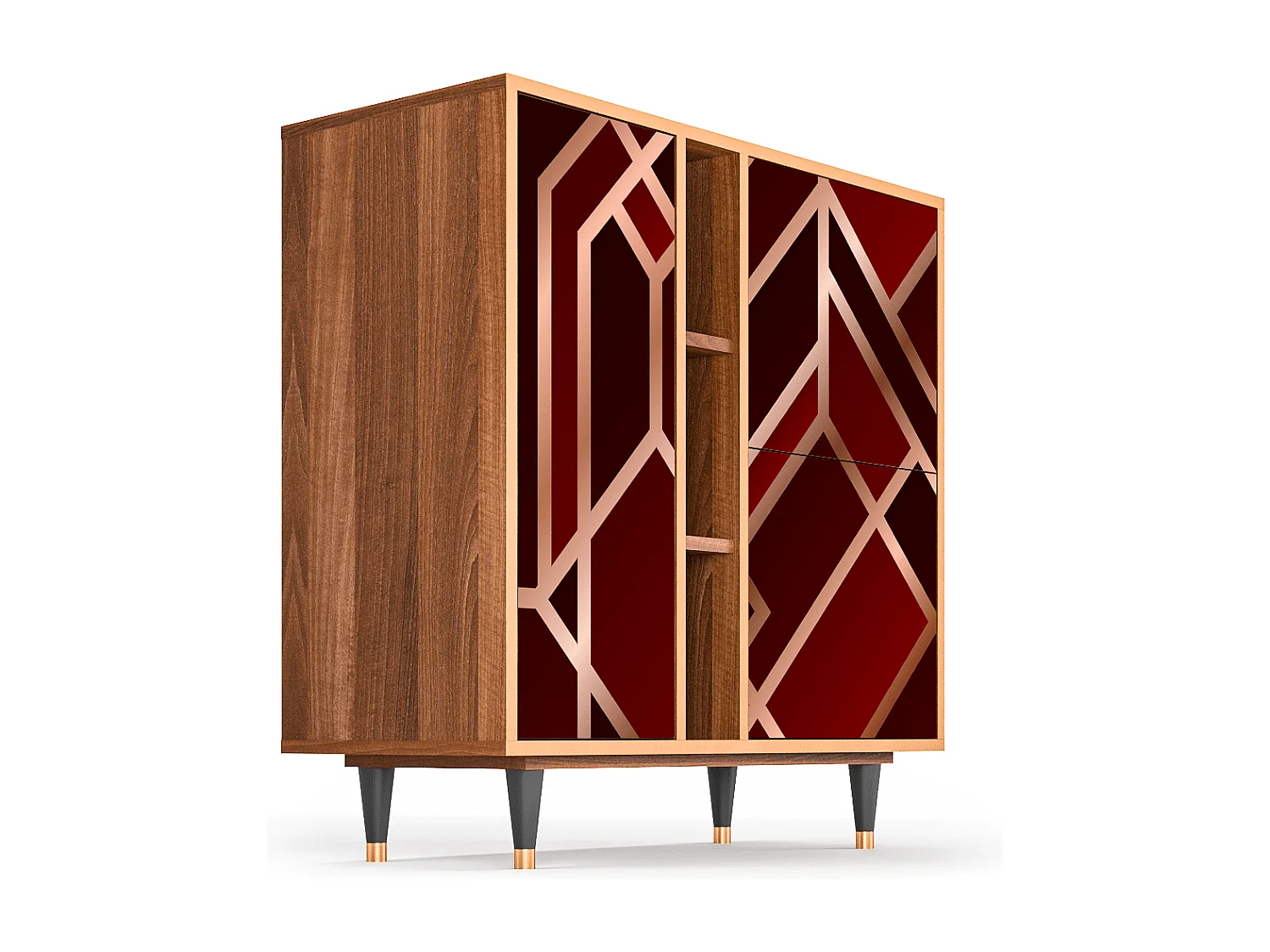 Kredens - 94х96х41 cm - BS5 - Velvet 1920's, Orzech