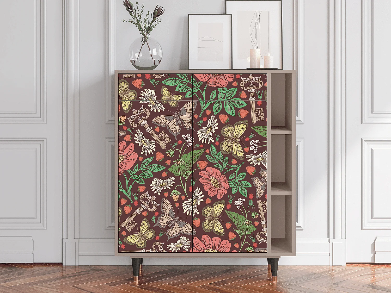 Aparador - 96х110х41 cm - BS6 - Alice in Wonderland, Latte