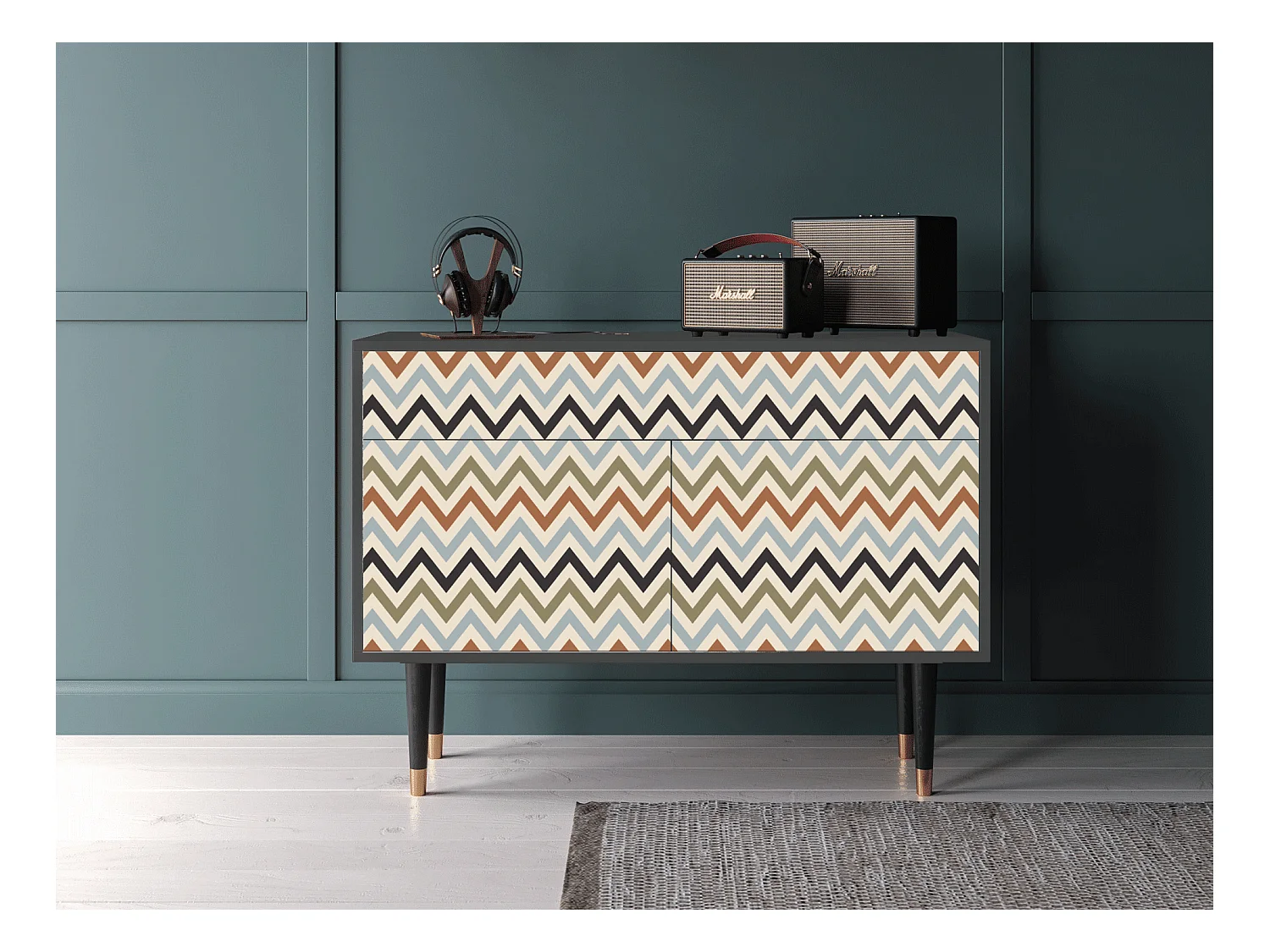 Aparador - 115x85x48 cm - BS4 - Bright Ripple, Antracita