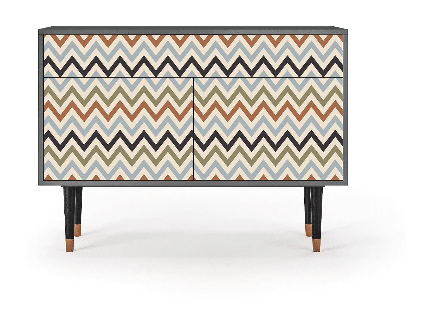 Kredens - 115x85x48 cm - BS4 - Bright Ripple, Antracyt