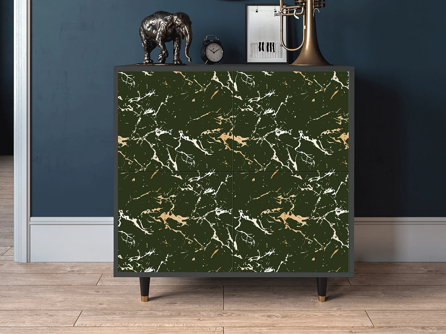 Kredens - 94x96x48 cm - BS3 - Amazon Forest, Antracyt