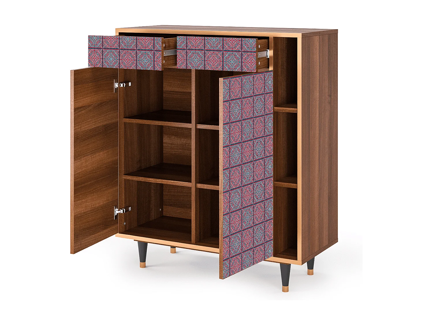 Kredens - 96х110х41 cm - BS6 - Riviera Mosaic, Orzech