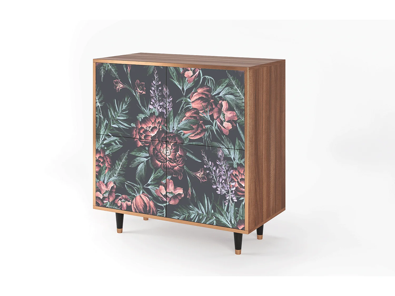 Credenza - 94x96x48 cm - BS3 - Dark Peonies, Noce